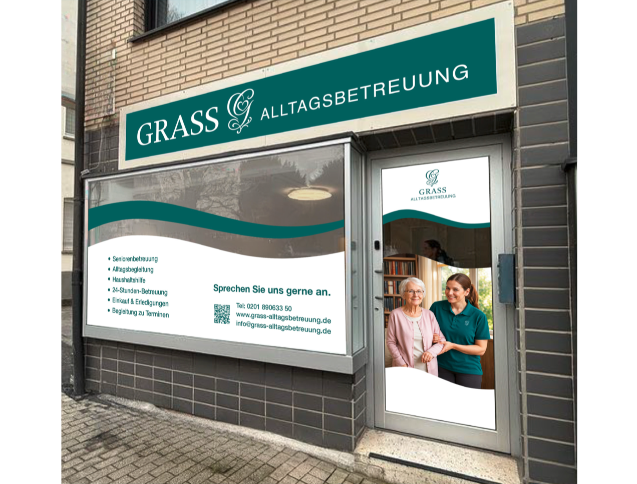 Büro der GRASS Alltagsbetreuung in Essen-Heidhausen: Räume für Kundenberatung zu Themen wie Alltagsbetreuung und Pflegegrad